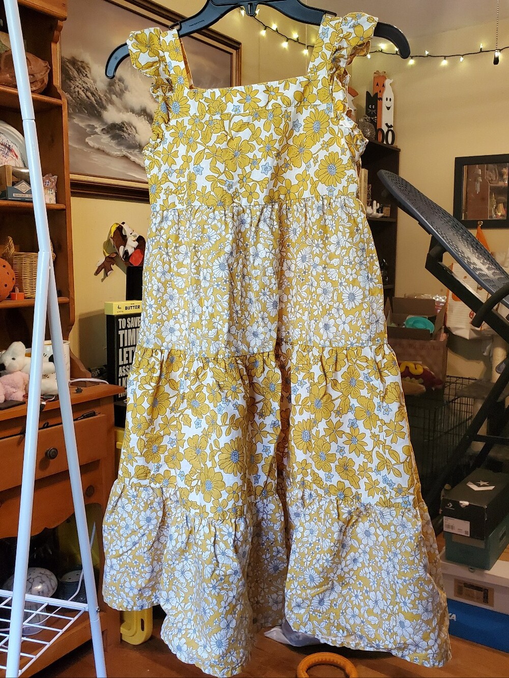 Carter's Yellow Floral Tiered Sundress with Ruffle Straps